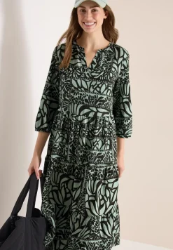 Midi-jurk met patchworkprint
