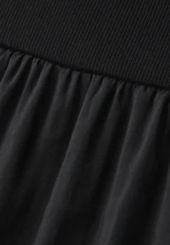 Midi-jurk met ronde hals en structuurmix