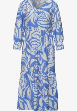 Midi-jurk met V-hals en print
