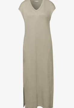 Midi-jurk met V-hals in een gebreide look