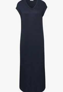 Midi-jurk met V-hals in een gebreide look