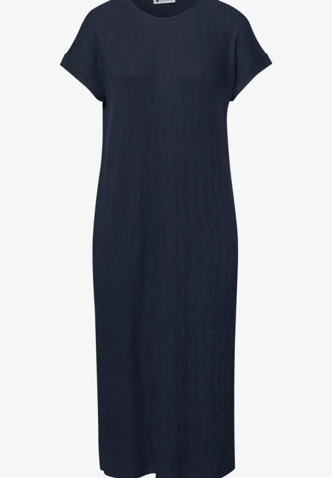 Midi-jurk van geribbelde jersey