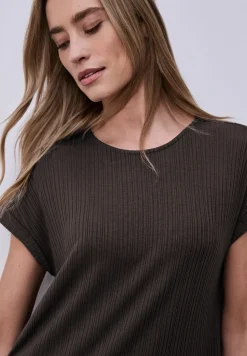 Midi-jurk van geribbelde jersey