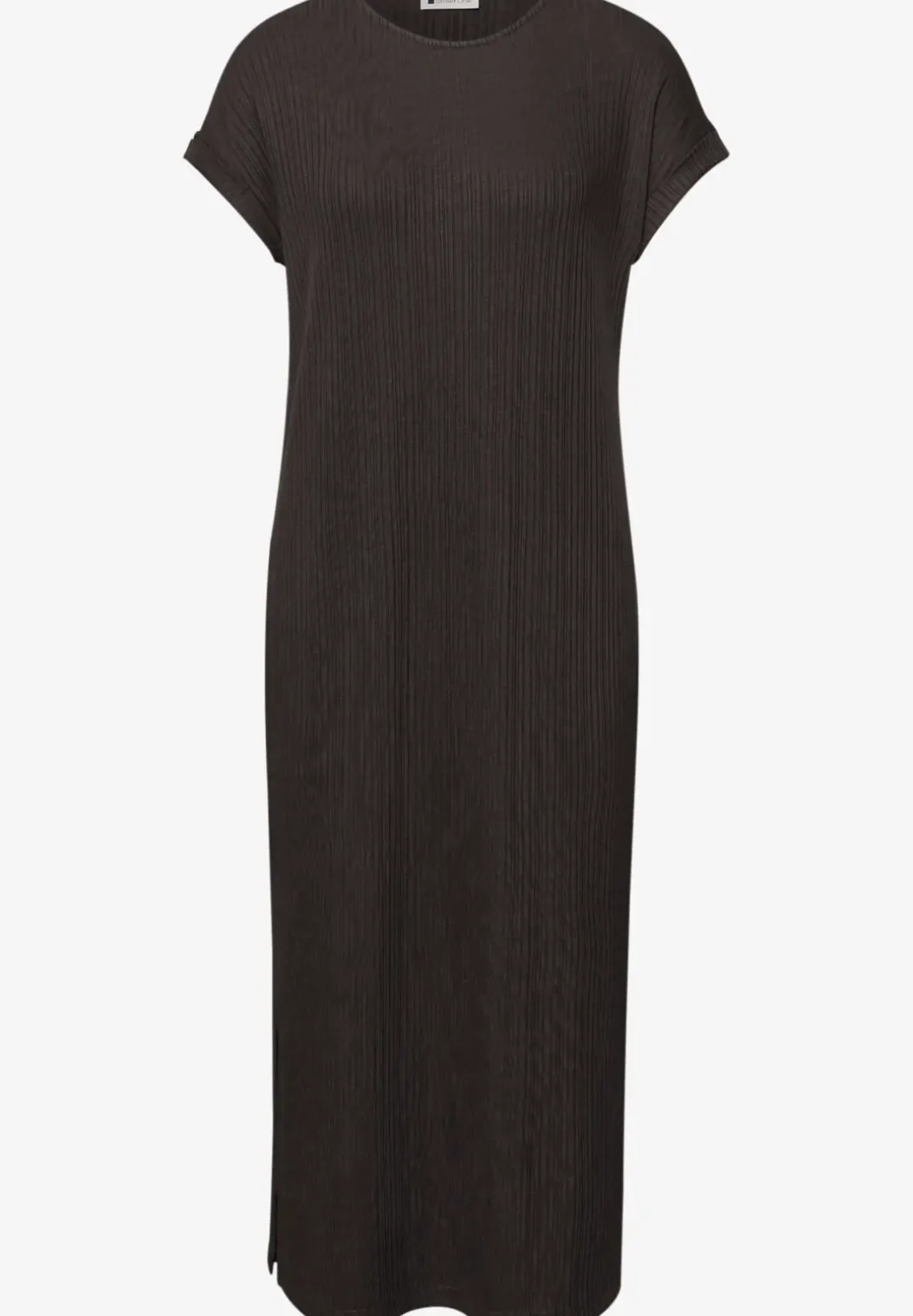 Midi-jurk van geribbelde jersey