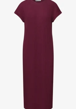 Midi-jurk van geribbelde jersey