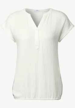 Mousseline blouse met korte mouwen