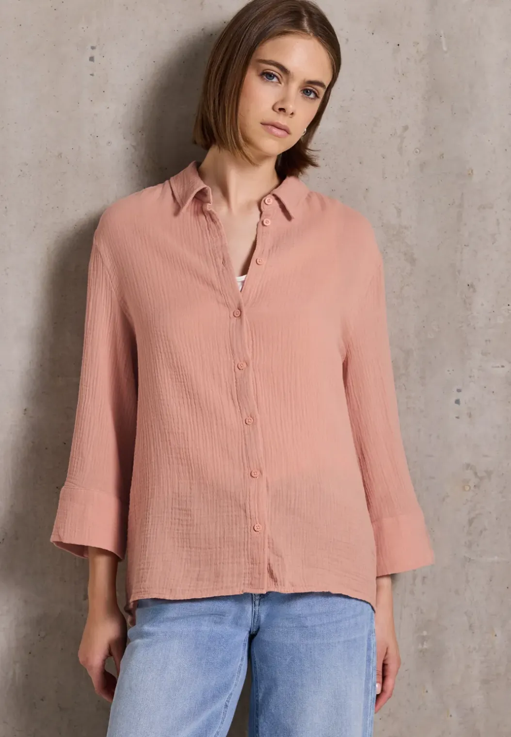 Mousseline overhemd blouse