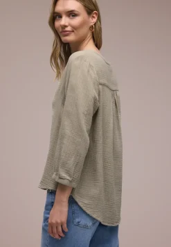 3/4-mouwen blouse in mousseline kwaliteit