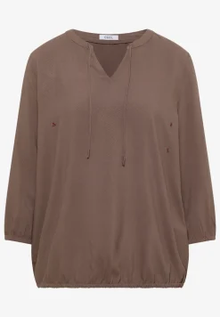 3/4-mouwen blouse met gespleten hals