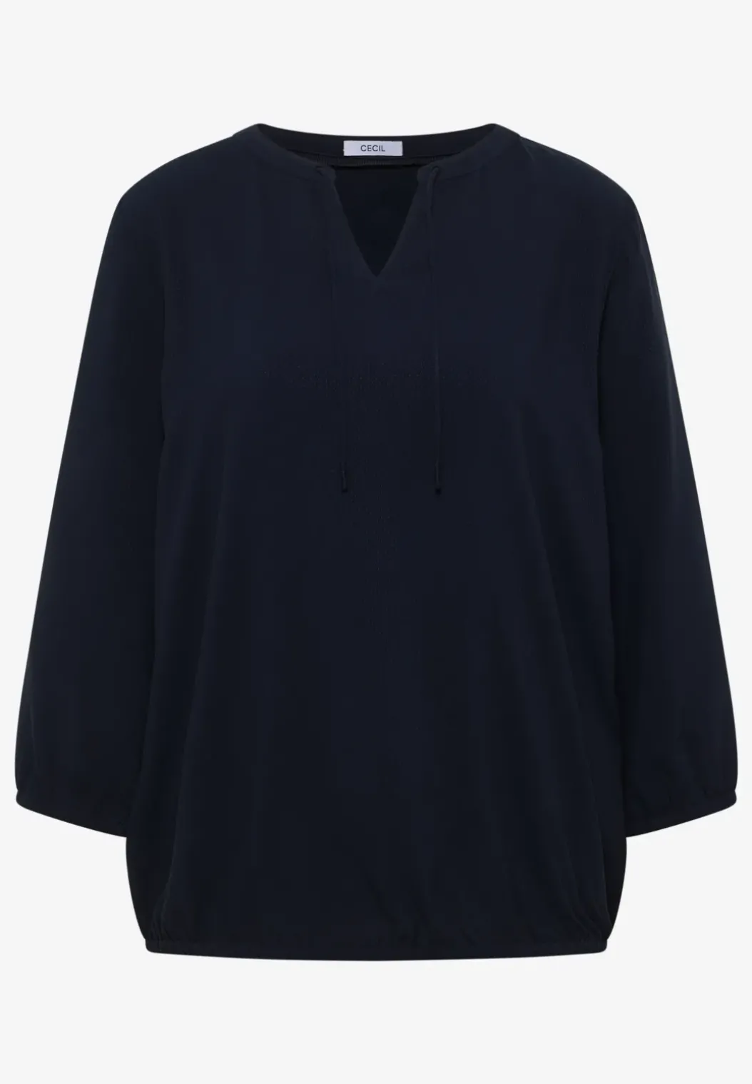 3/4-mouwen blouse met gespleten hals