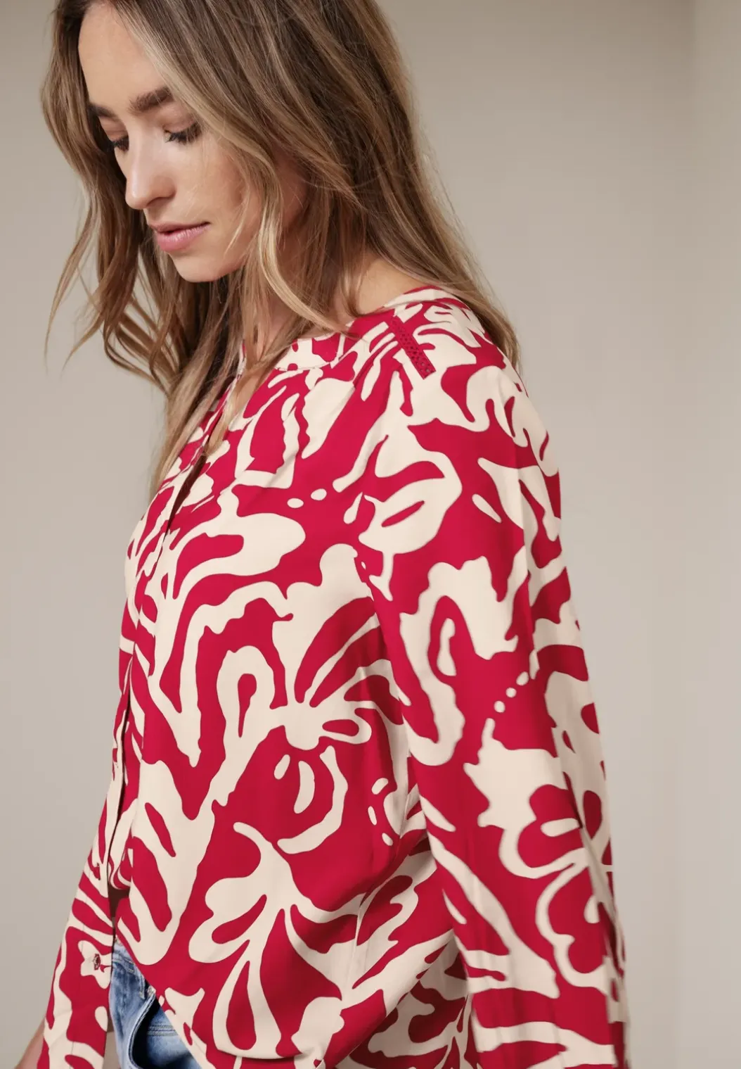 3/4-mouwen blouse met getapete details