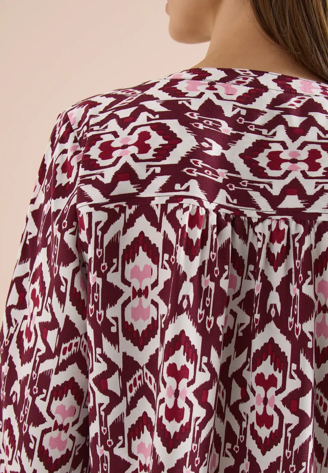 3/4-mouwen blouse met grafisch patroon
