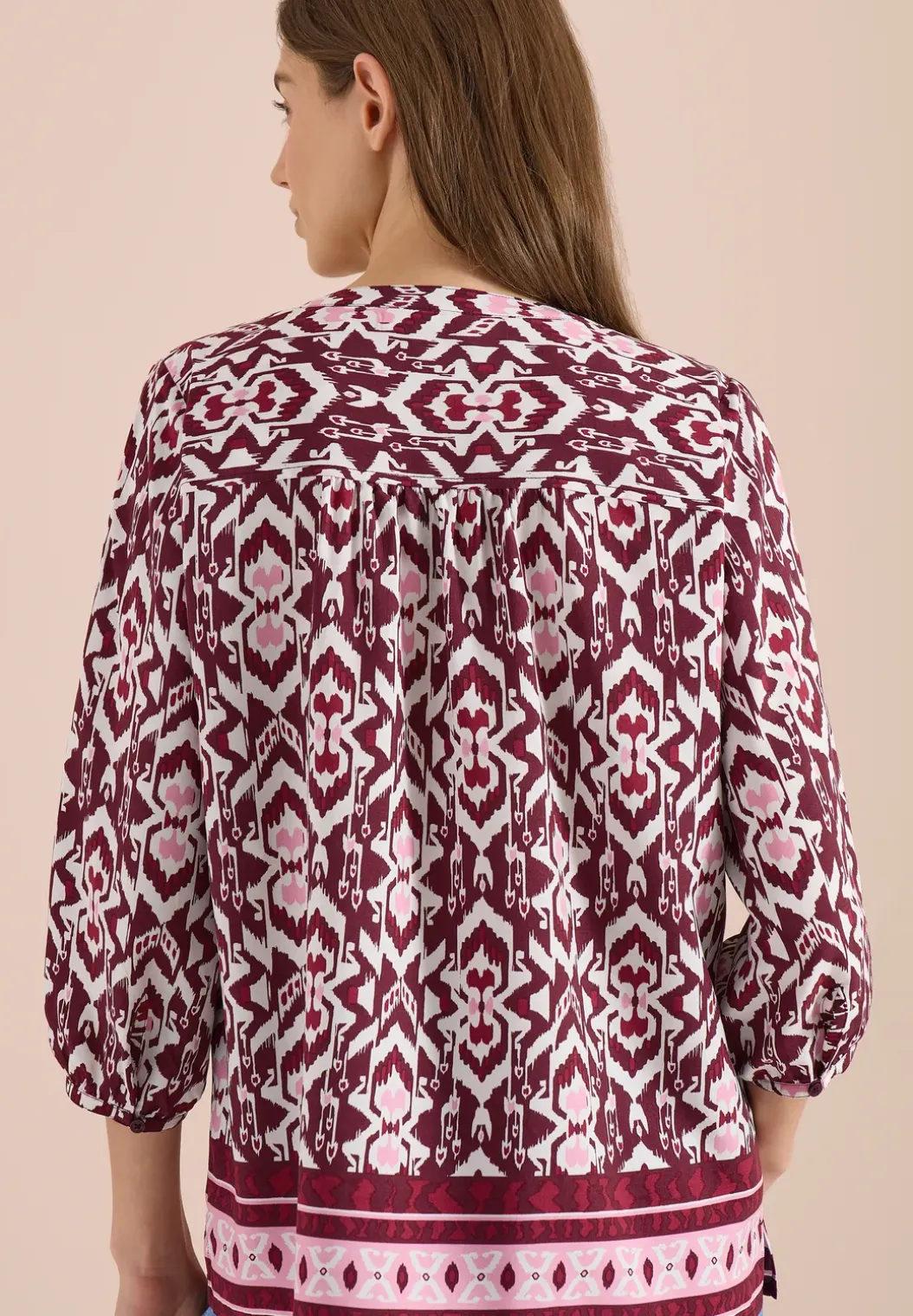 3/4-mouwen blouse met grafisch patroon