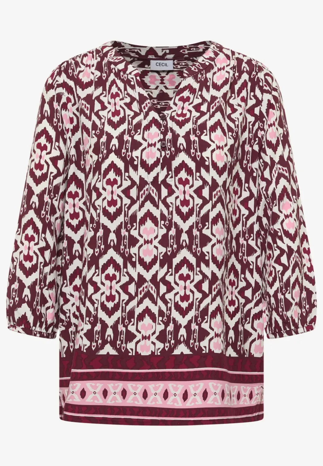 3/4-mouwen blouse met grafisch patroon