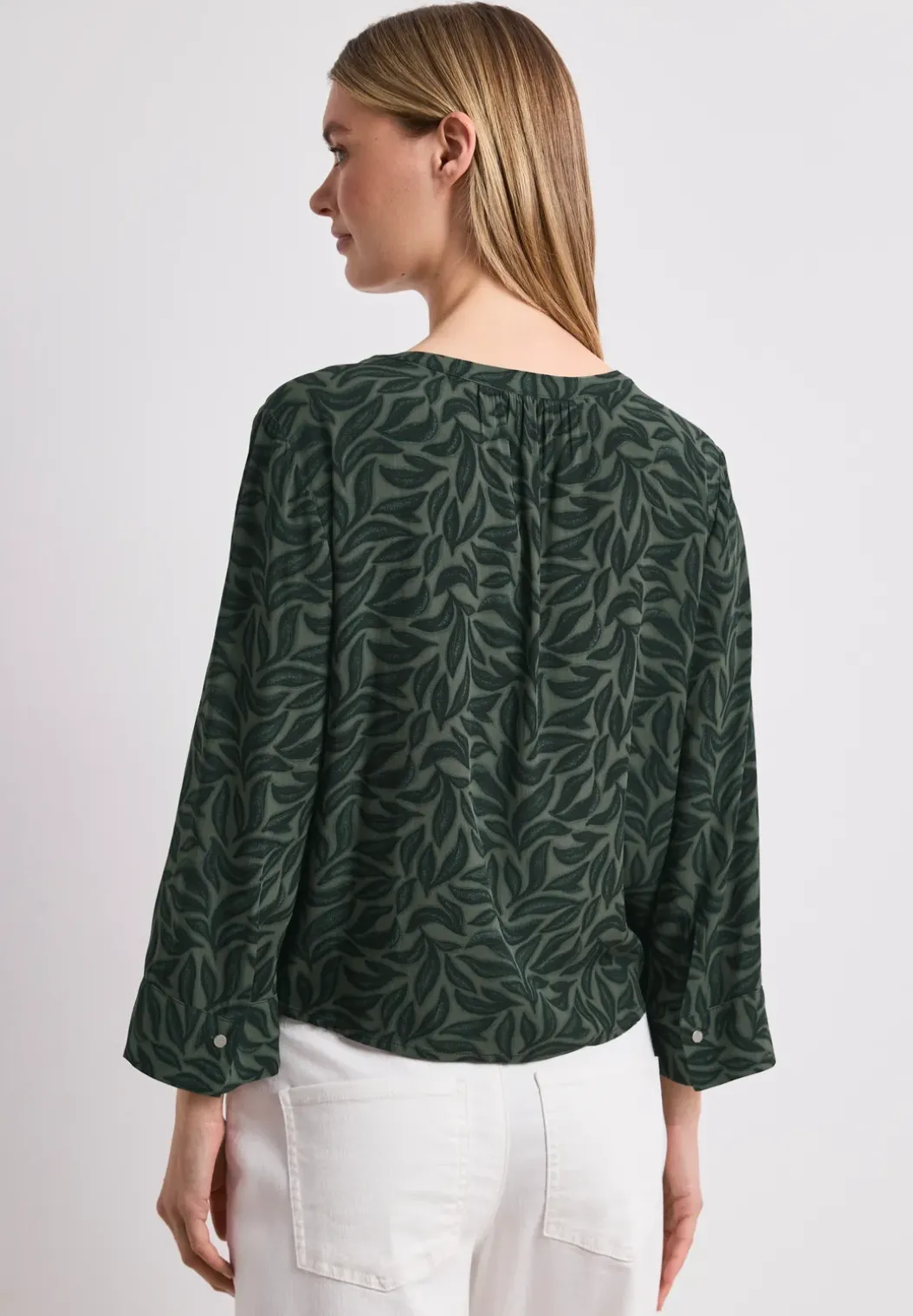 3/4-mouwen blouse met knoopdetail