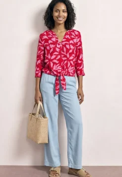 3/4-mouwen blouse met knoopdetail