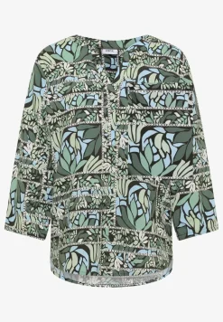 3/4-mouwen blouse met patchworkprint
