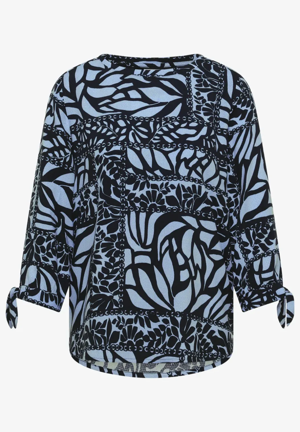 3/4-mouwen blouse met patchworkprint