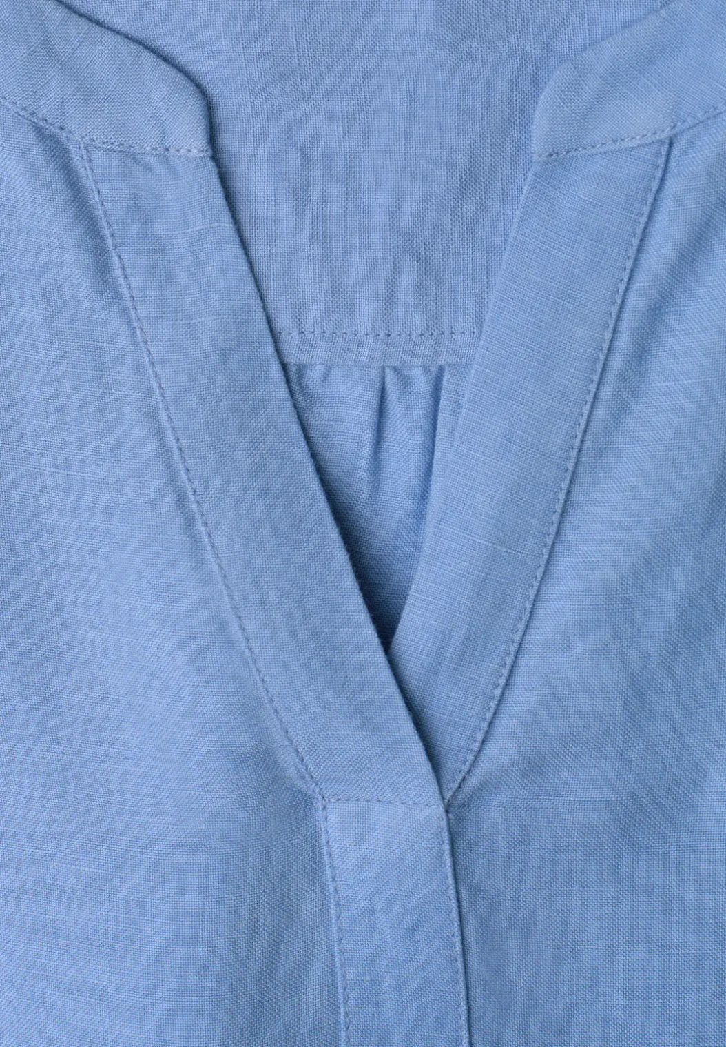 3/4-mouwen blouse van linnenmix met gespleten hals