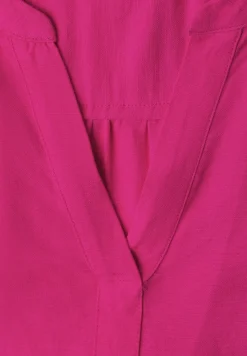 3/4-mouwen blouse van linnenmix met gespleten hals
