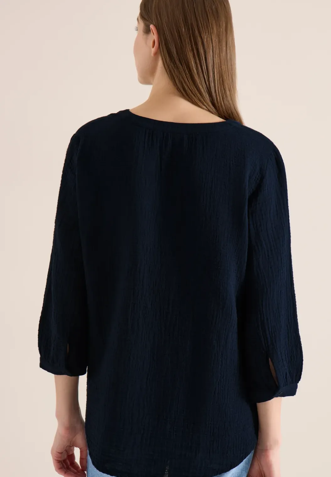 3/4-mouwen blouse van mousseline