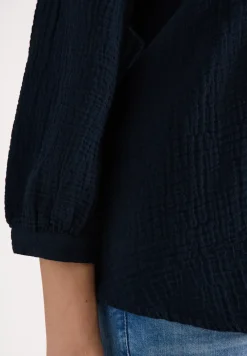 3/4-mouwen blouse van mousseline