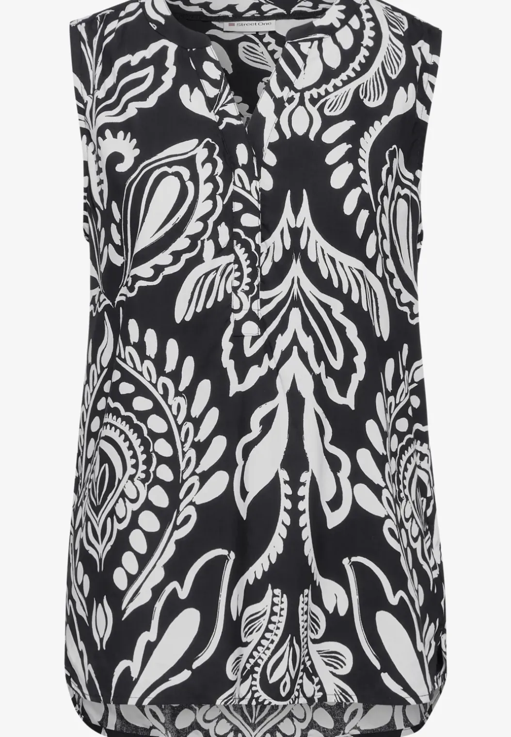 Mouwloze blouse met print