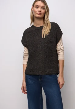 Mouwloze chenille trui