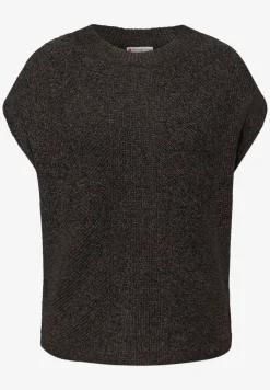 Mouwloze chenille trui