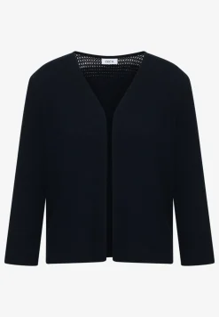 Open jas met 3/4 mouwen in ajour-look