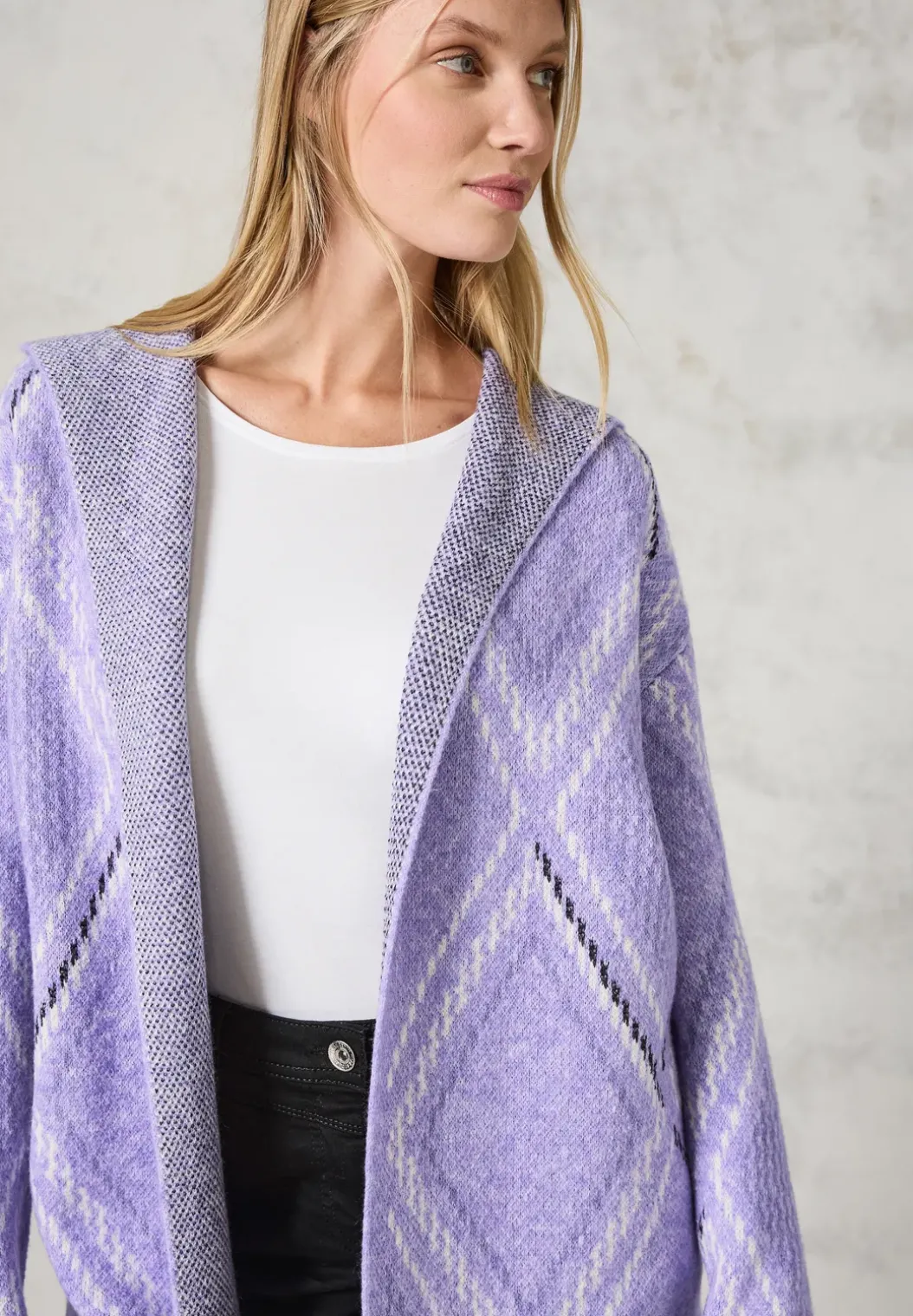 Open vest met capuchon