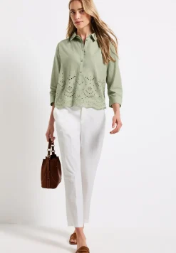 Overhemd blouse met borduursel