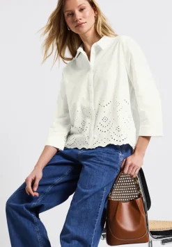 Overhemd blouse met borduursel