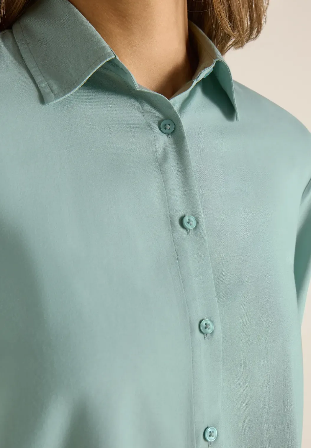 Overhemdblouse in effen kleur