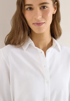 Overhemdblouse in effen kleur