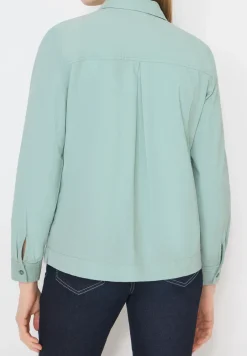 Overhemdblouse in effen kleur