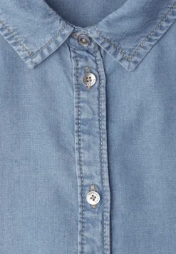 Overhemdblouse met 3/4 mouwen in denimlook