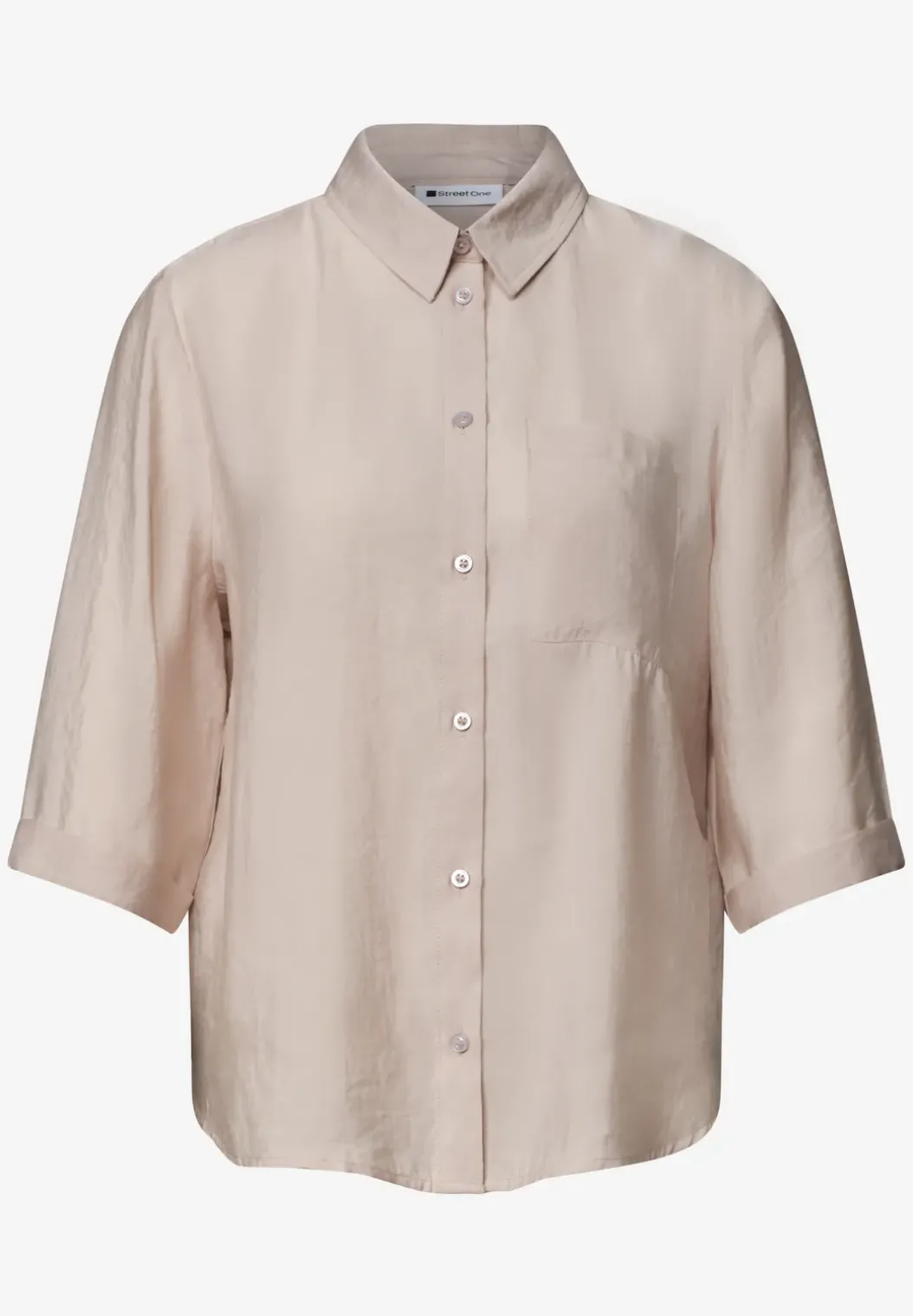 Overhemdblouse met 3/4 mouwen en borstzak