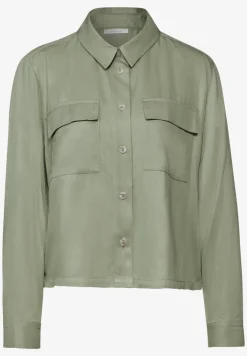 Overhemdblouse met borstzakken