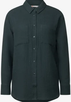 Overhemdblouse met borstzakken