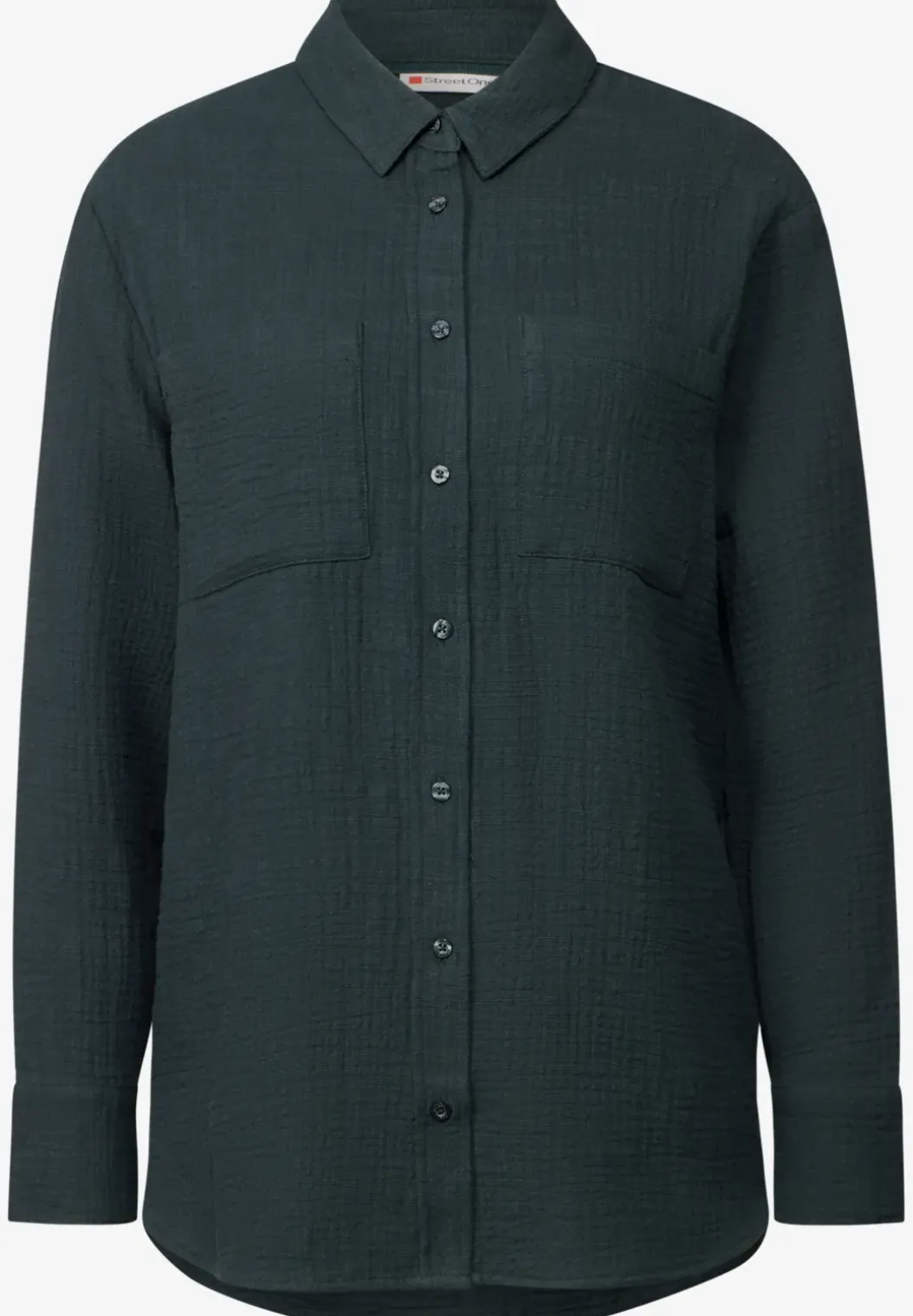 Overhemdblouse met borstzakken