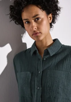 Overhemdblouse met borstzakken