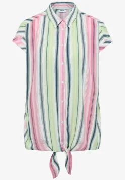 Overhemdblouse met strepen en knopen