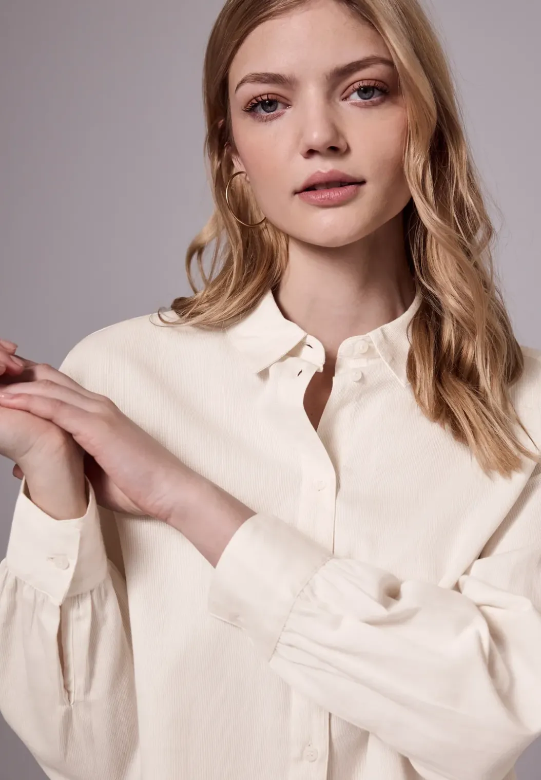 Overhemdblouse met structuur