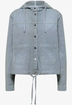 Overshirt met capuchon en strepen
