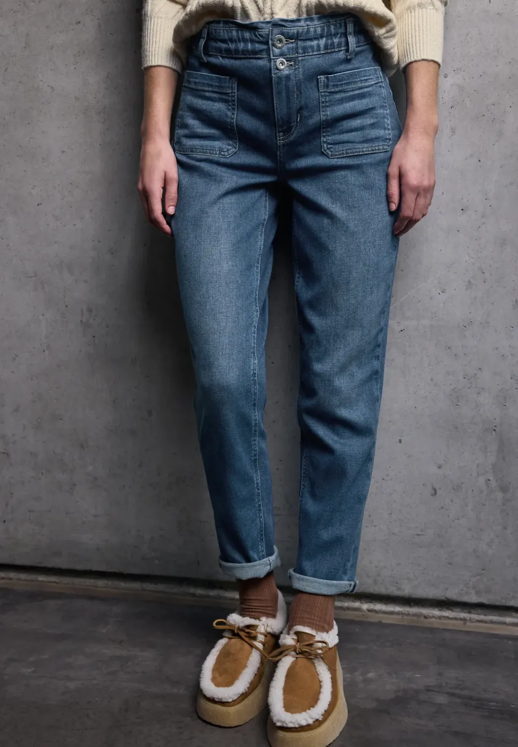 Paperbag jeans in Loose Fit