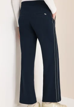 Piqué broek met band