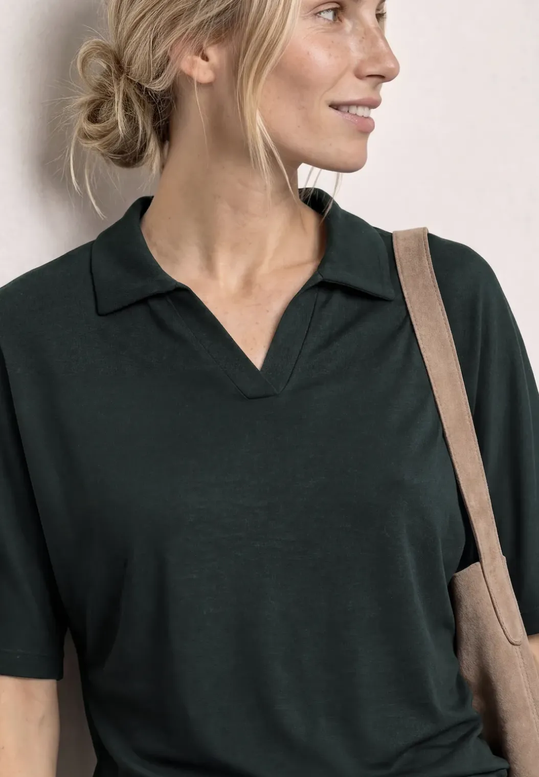 Poloshirt met elastische tailleband