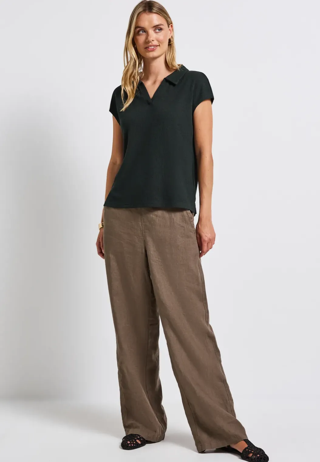 Poloshirt met gebreide look