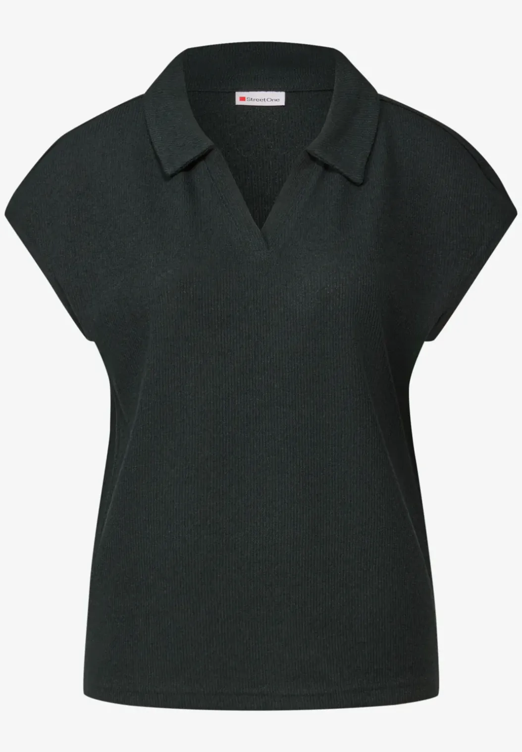 Poloshirt met gebreide look